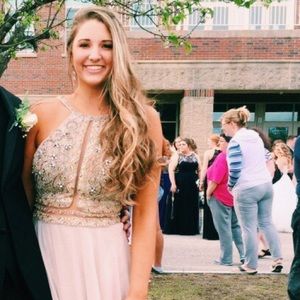 Jovani beaded crystal prom dress